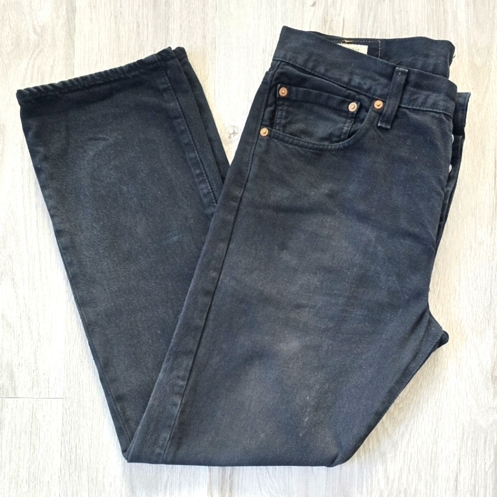 Levi's (Big E) | 501 black denim button fly straight leg jeans | MENS 32×30